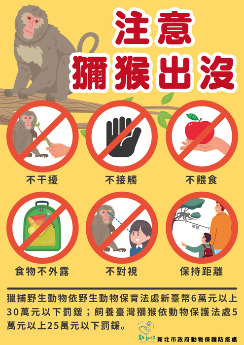 【檢送】臺灣獼猴防治手冊及注意原則圖片